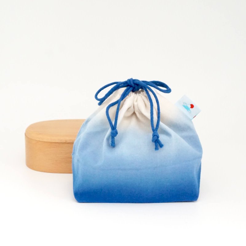 Fuji Mountain Light Drawstring Bag Pouch Lunchbox Betobox Fujisan Present Japan - 其他 - 棉．麻 藍色