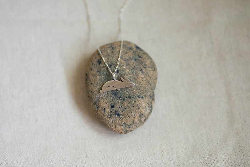 small rabbit | solid silver necklace - Necklaces - Other Metals Silver
