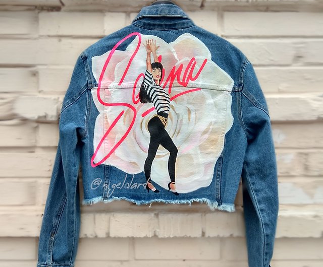 Painted Denim Jacket Handmade Custom jacket Selena Quintanilla