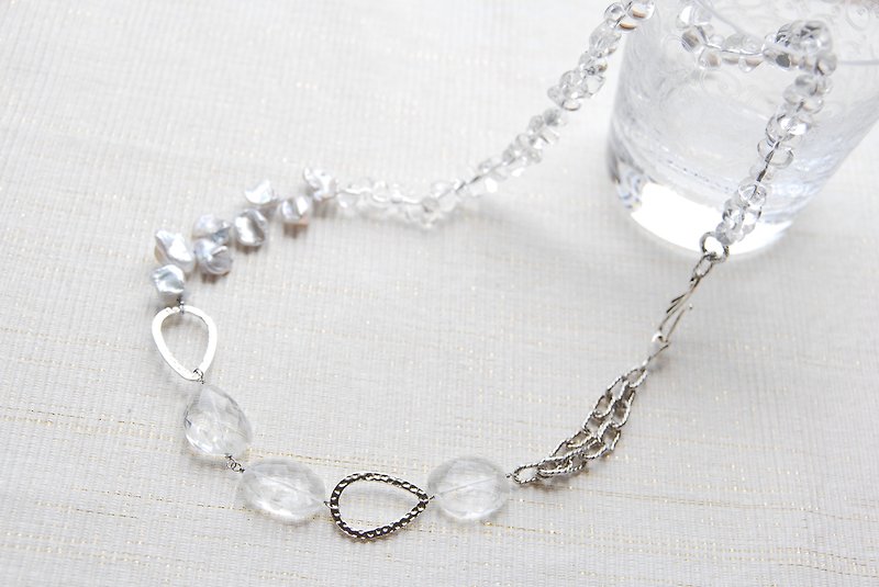 クリスタルの真夏のネックレス - 項鍊 - 寶石 白色