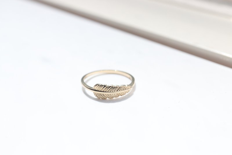 14K Gold Leaf Ring gold leaf ring - แหวนทั่วไป - เครื่องประดับ 