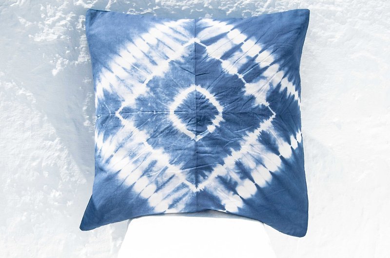 Blue dyed pillowcase/cotton pillowcase/printed pillowcase/indigo blue dyed pillowcase-blue dye forest - หมอน - ผ้าฝ้าย/ผ้าลินิน สีน้ำเงิน