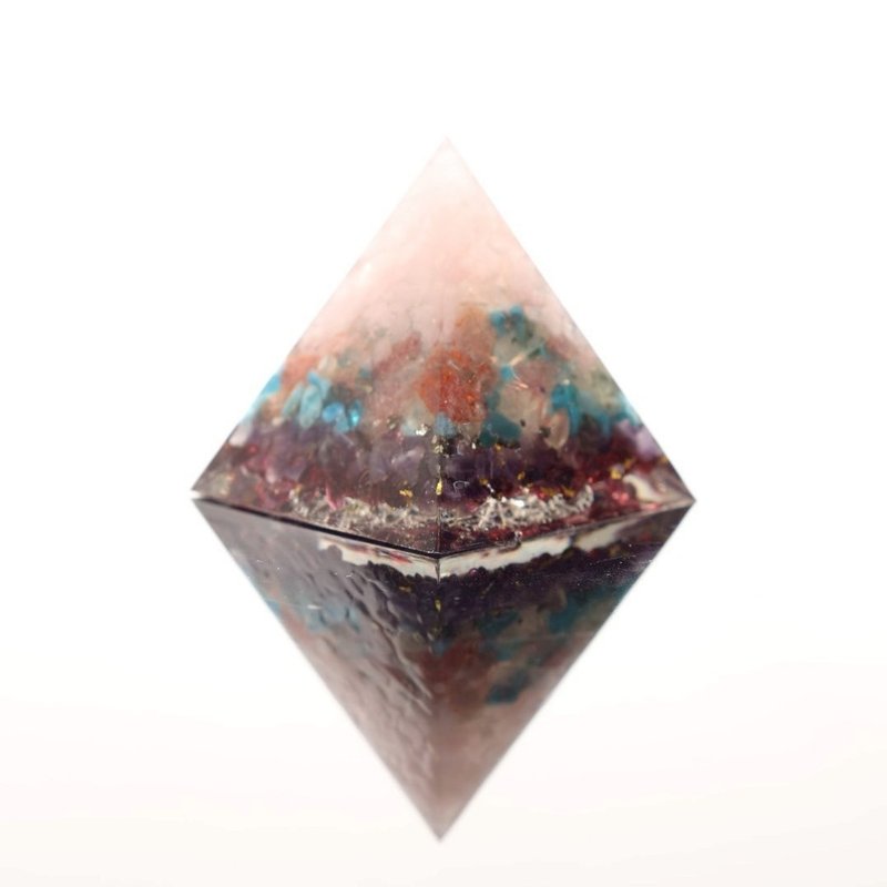 【快速出貨】聖戀之山奧剛金字塔 Orgonite黃水晶療癒招財能量 - 燈具/燈飾 - 半寶石 粉紅色