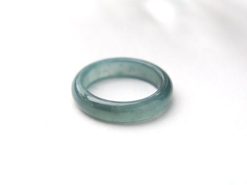 Blue Jade | Ice Blue Water Jadeite | Natural Grade A Jadeite Ring - แหวนทั่วไป - หยก สีน้ำเงิน