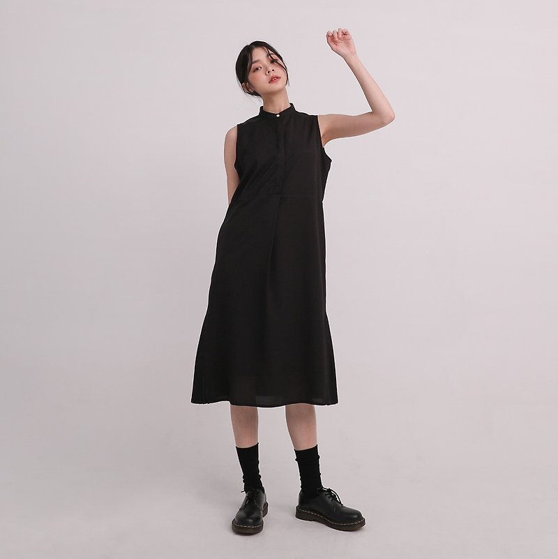 【經典原創】Experiment 實驗者無袖洋裝_CLD013_寂寞黑 - 洋裝/連身裙 - 棉．麻 黑色