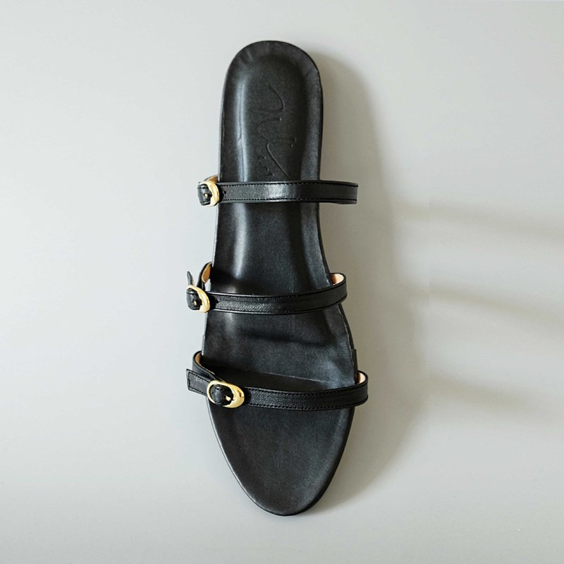 Tre. 三(Black) Black | WL - Sandals - Genuine Leather Black