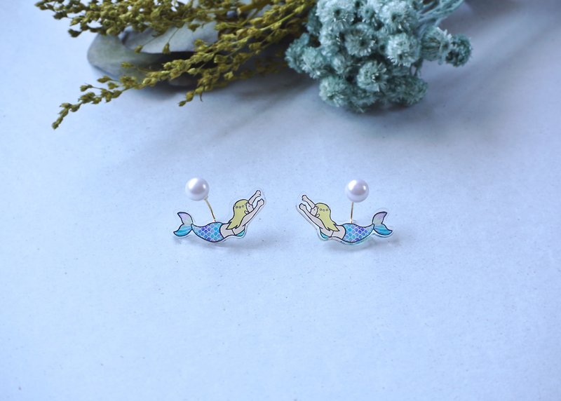 Mermaid - Earrings & Clip-ons - Acrylic Multicolor