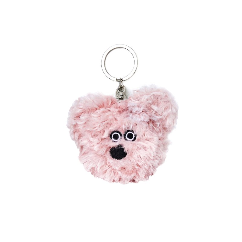 PAPA.GO.PAPA Piz Poodle Puppy Face Doll Key Ring/Charm(Pink) - ที่ห้อยกุญแจ - เส้นใยสังเคราะห์ สึชมพู