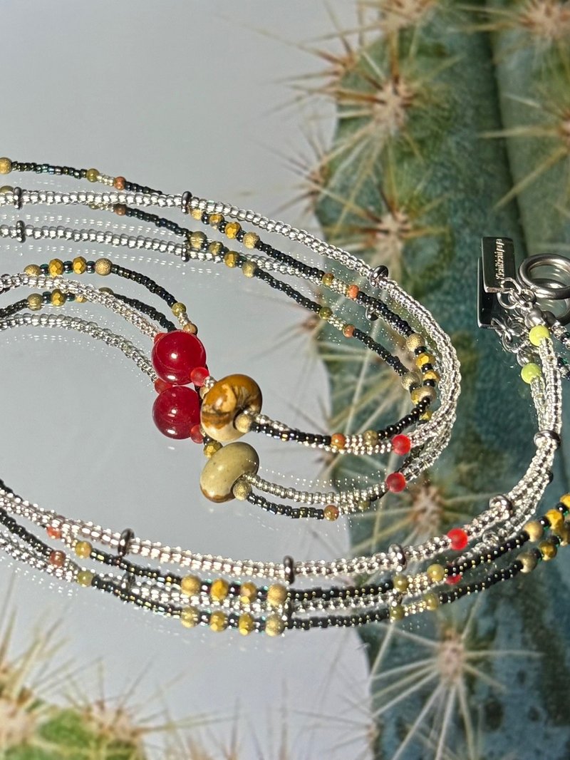 Desert Collection - Cactus Necklace - 項鍊 - 半寶石 紅色