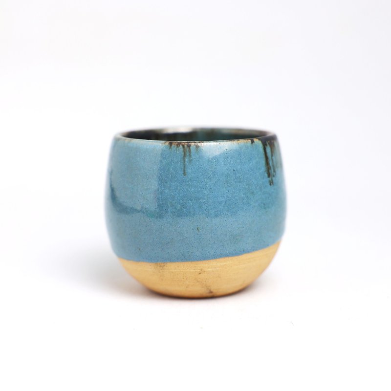 明芽窯 l 灰藍古銅水杯 茶杯 藍 海霧藍 雙色 杯子 陶杯 H9 - 茶壺/茶杯/茶具 - 陶 