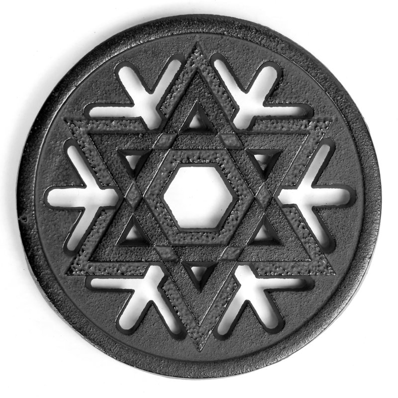 及富 南部鐵器 壺墊 雪花 13.8cm 日本製 - 杯墊 - 其他金屬 黑色