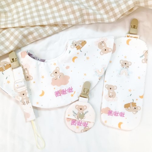 QQ rabbit 手工嬰幼兒精品 彌月禮盒 可繡名字。星月無尾熊。手工訂製4件彌月組。可單買