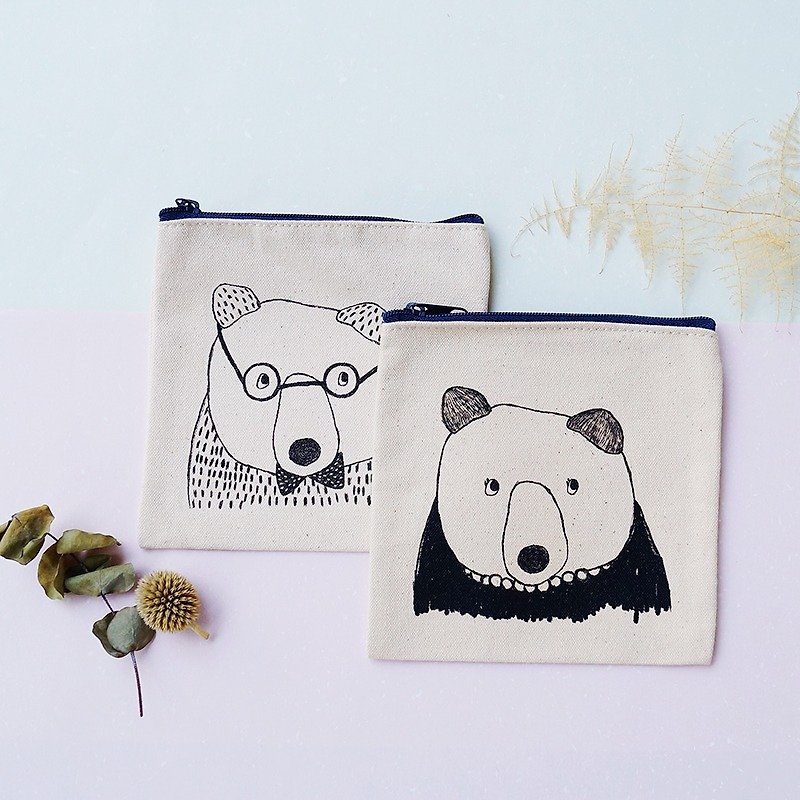 Pouch 1+1-Mr.Bear & Mrs.Bear - Toiletry Bags & Pouches - Other Materials 