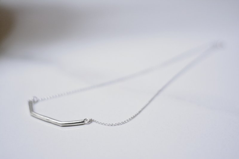 Trapezoidal sterling silver necklace - Necklaces - Sterling Silver Silver