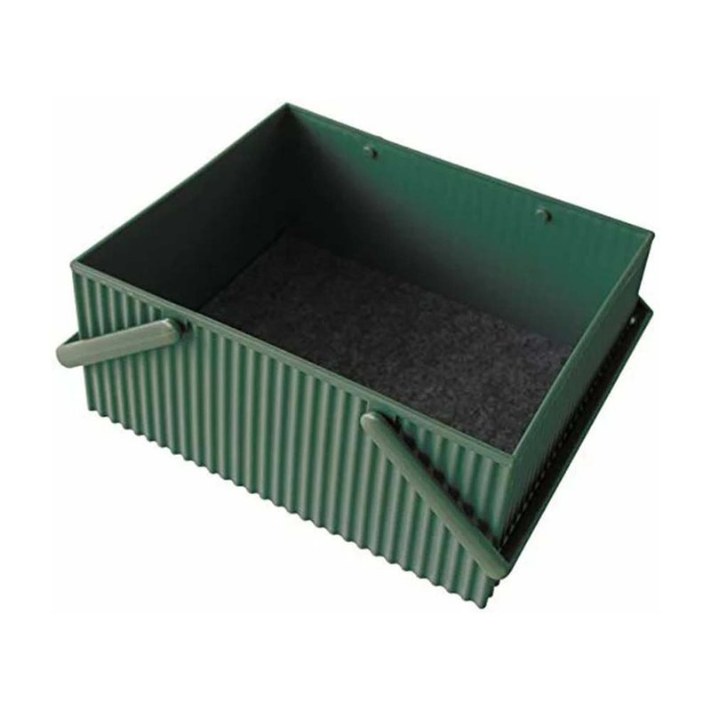 [Hachiman Chemical] omnioffre Portable Stackable Square Storage Box L Army Green - Storage - Polyester Green