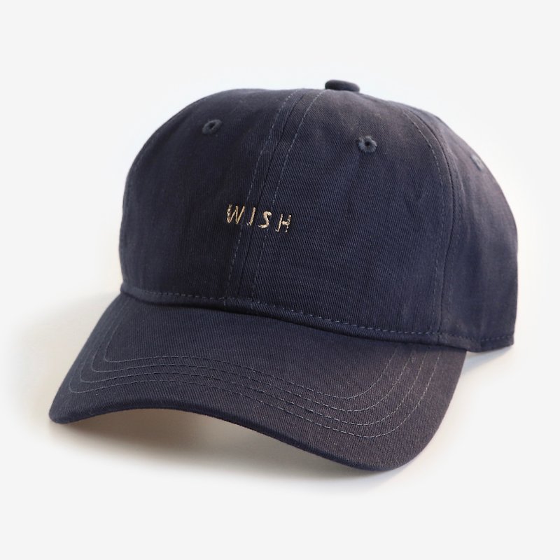 WISH棒球帽 - 帽子 - 棉．麻 藍色