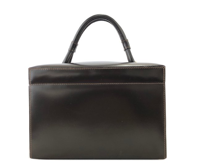 LOEWE　ロエベ　レザー　バニティバック　ブラック　アナグラム LOEWEロエベレザーバニティバックブラックアナグラム