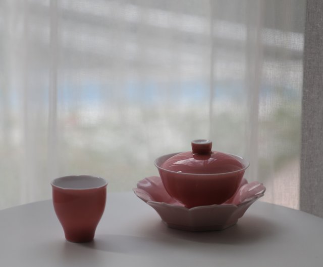 レッド中国茶セット景徳鎮セラミックティーセット - ショップ 挑雪