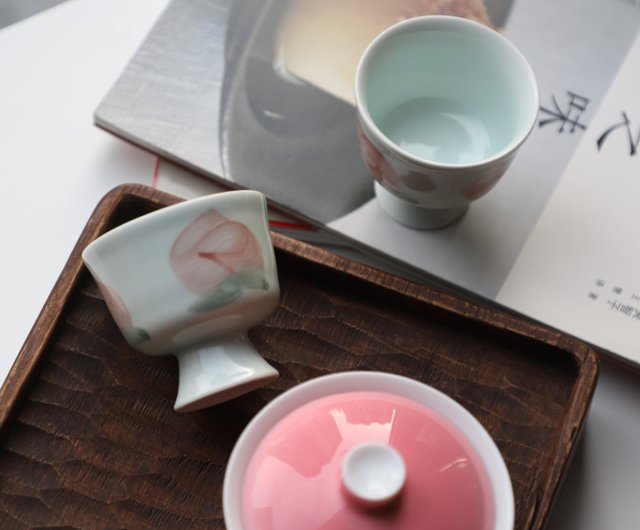 レッド中国茶セット景徳鎮セラミックティーセット - ショップ 挑雪