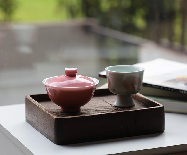 レッド中国茶セット景徳鎮セラミックティーセット - ショップ 挑雪