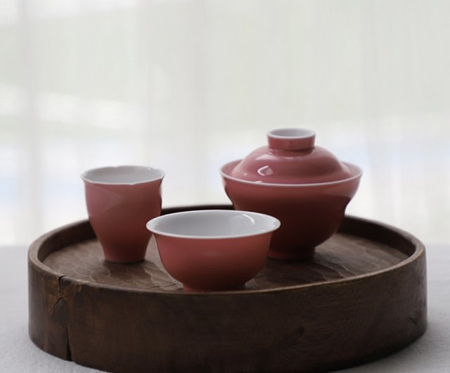 レッド中国茶セット景徳鎮セラミックティーセット - ショップ 挑雪