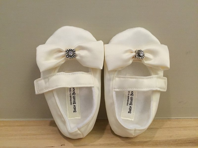 アメリカの輸入ファッション手作り幼児靴（ロマンティックホワイト） - スリッポン - コットン・麻 