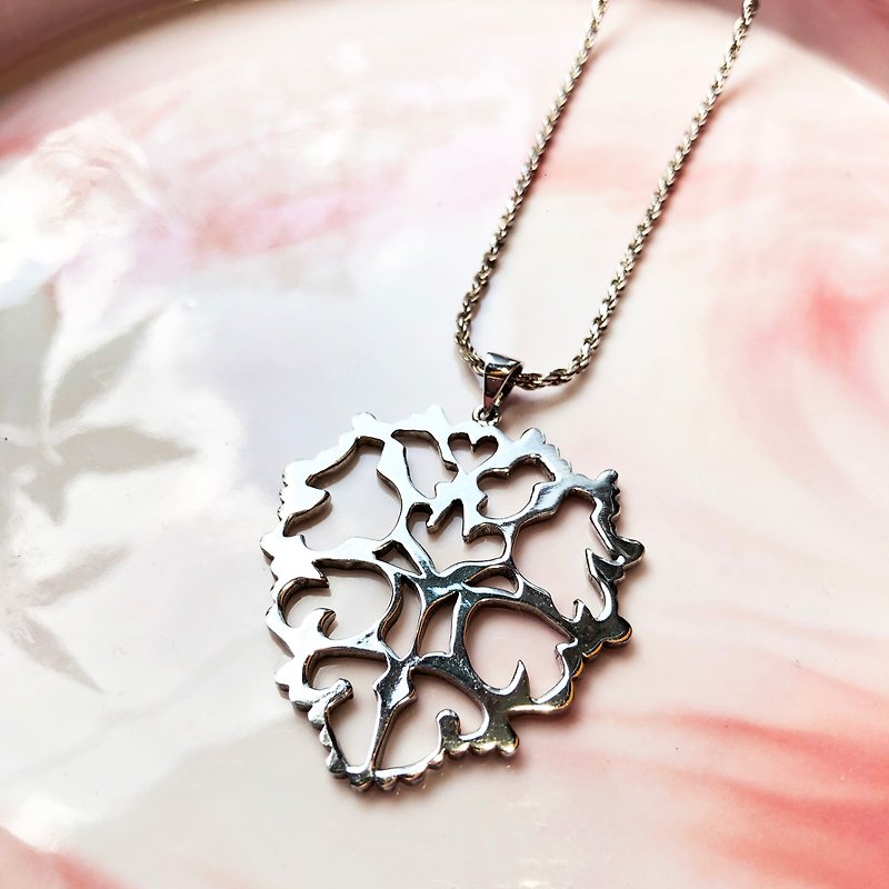925 Silver patterns necklace - Necklaces - Silver Silver