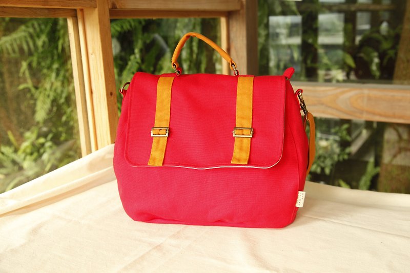 【高校後揹包】奔放熱情 三用包  紅 學院 - 後背包/書包 - 其他材質 紅色