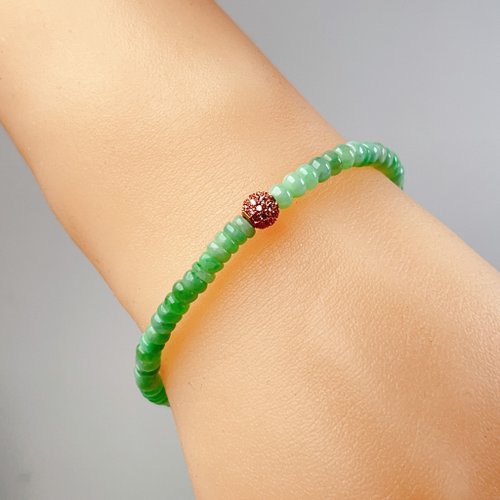 瓔珞珠寶盒 E.L.Jewelry Box 冰種果陽綠翡翠手珠手鍊 | 天然緬甸玉A貨翡翠 | 送禮