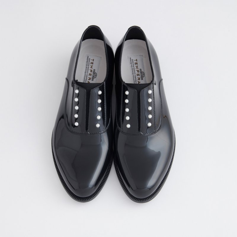 PEIGE (BLACK) PEARL STUDS PVC OXFORD   パールスタッズ シューズ - 雨鞋/防水鞋 - 防水材質 黑色