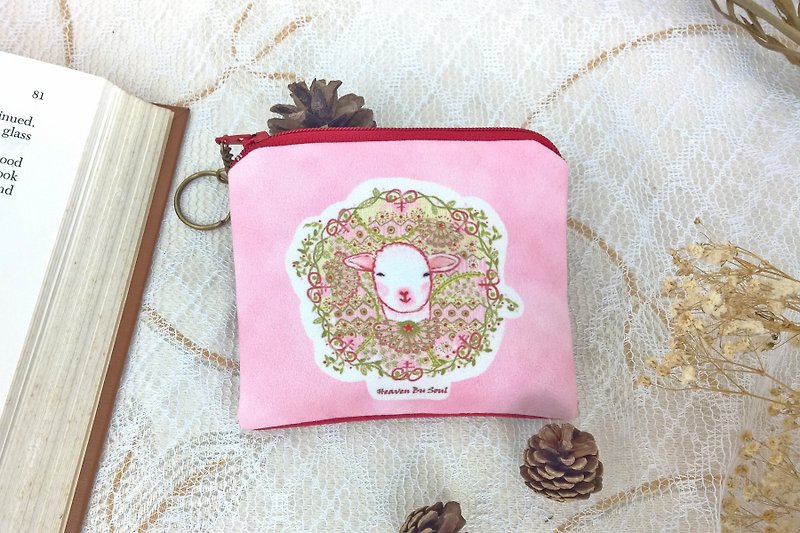 <Animals in the Secret Land> Proud Sheep coin purses (small size) - Coin Purses - Polyester Pink