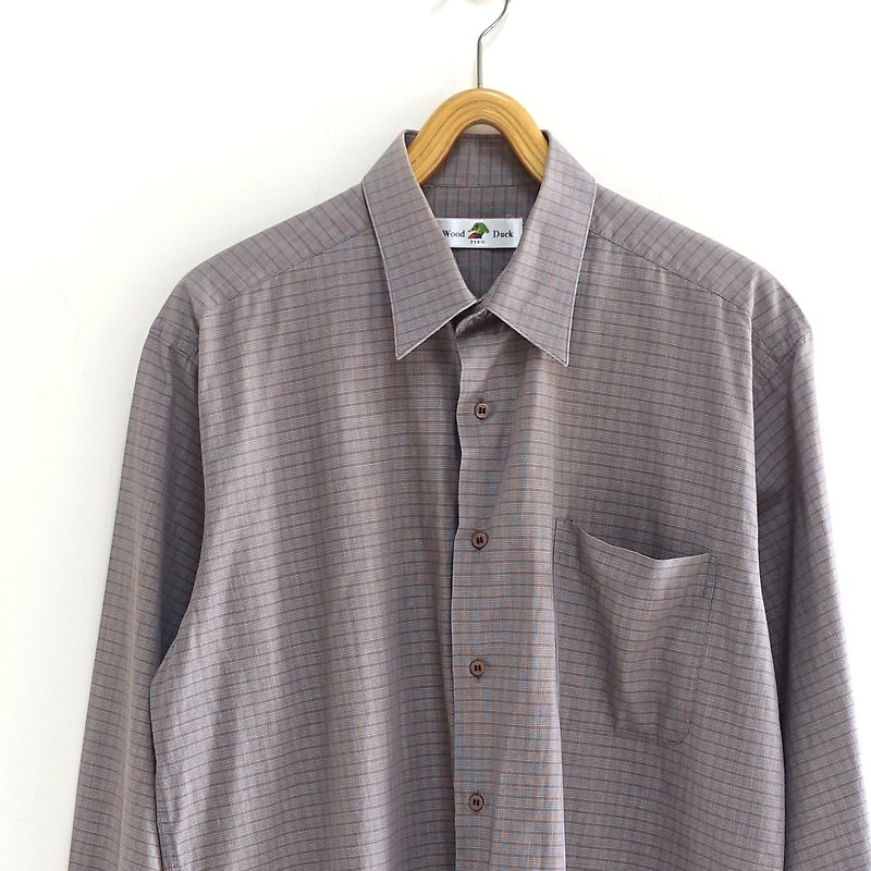 │Slowly│Small Plaid - Vintage shirt │vintage. Vintage. - เสื้อเชิ้ตผู้ชาย - ผ้าฝ้าย/ผ้าลินิน หลากหลายสี