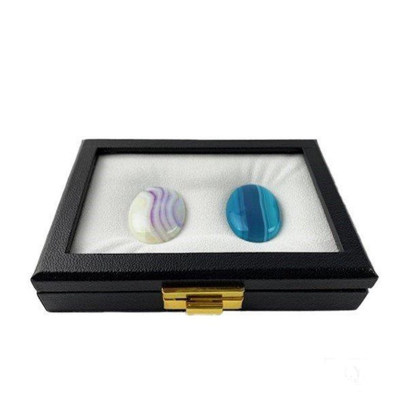 合皮 ルースケース ガラス蓋 M - 収納用品 - ガラス ブラック