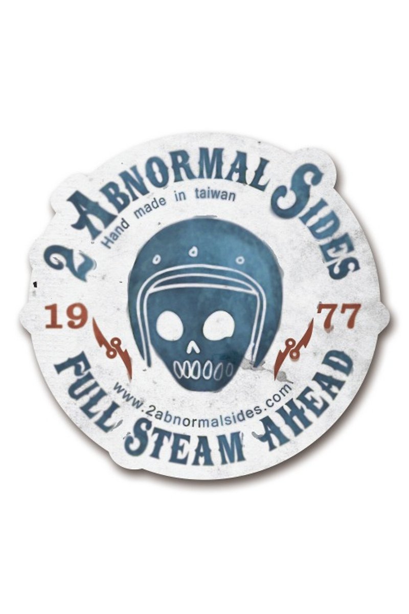 Helmet Skull 2AS Brand Sticker ｜安全帽骷髏2AS品牌防水抗UV貼紙(圓) - 貼紙 - 紙 藍色
