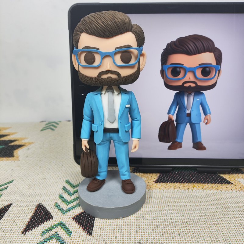 【客製化3D人像公仔】訂製手工Funko Pop男生朋友老公生日禮物 - 公仔/玩偶 - 黏土 多色