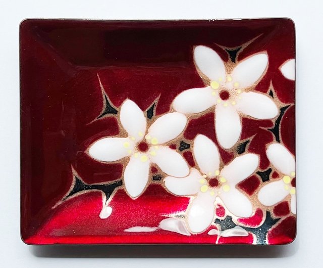 七宝焼 飾り皿 5枚セット販売！ 花柄ガラスコースター 飾皿・径12 花