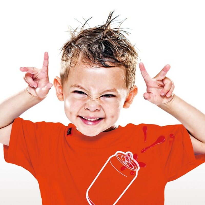 KIDS can Tシャツ（レッド）「ソーダが吹き出すTシャツ」 - 其他 - 棉．麻 紅色