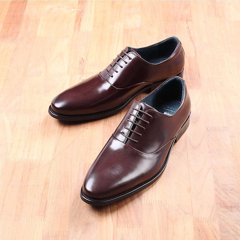 Vanger minimalist taste full plain Oxford shoes Va232 deep coffee - Men's Casual Shoes - Genuine Leather Brown