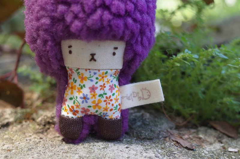 Dora rabbit - grape hair -114 orange flowers - Keychains - Cotton & Hemp Purple