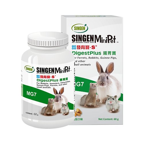SINGEN 信元發育寶 SINGEN 信元發育寶 鼠貂兔用開胃保健順暢整腸益生菌配方-60g/罐