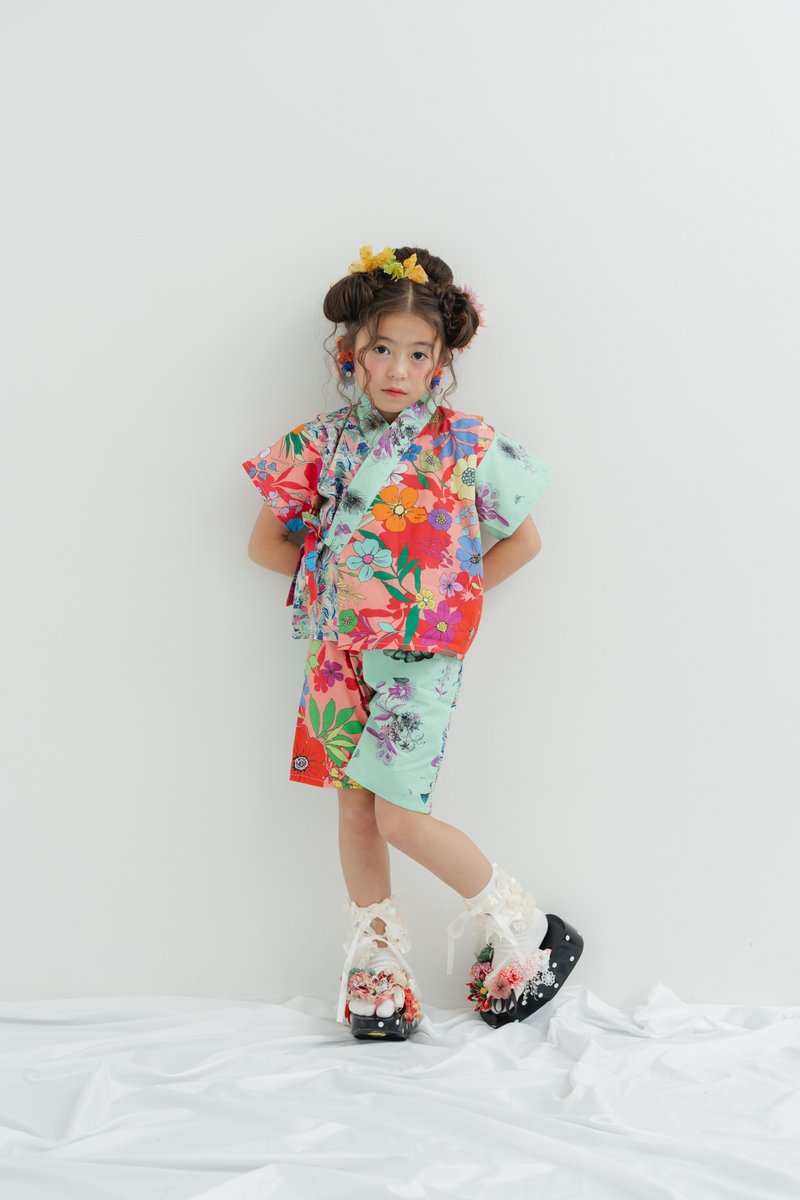 Jinbei  mint flower - 男/女童禮服 - 棉．麻 粉紅色