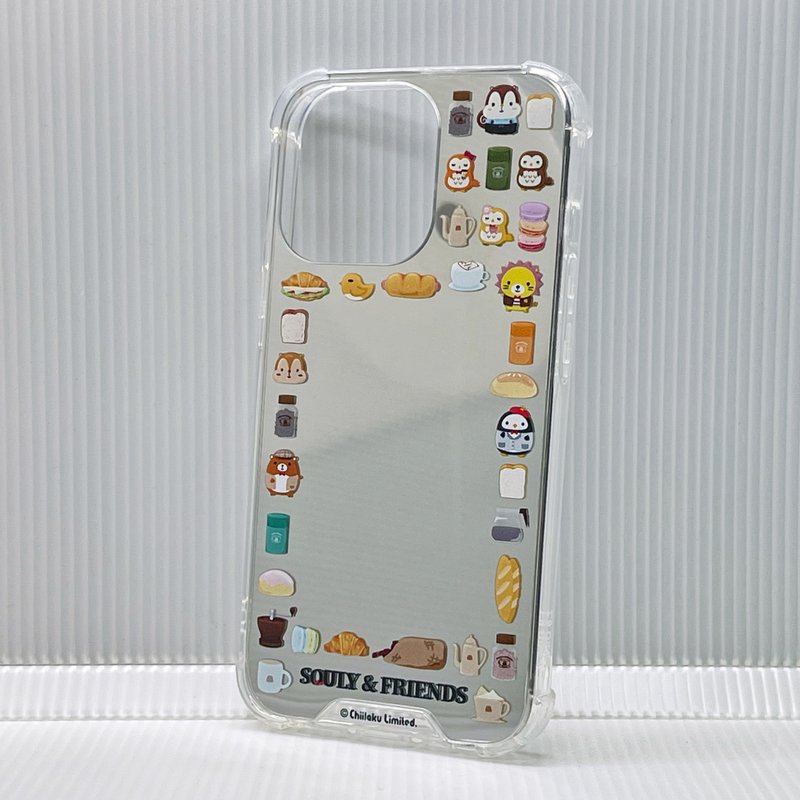 iPhone TPU Frame Plated Silver Mirror Back Case (Cafe and Dessert) - L013SQE - เคส/ซองมือถือ - พลาสติก สีเงิน