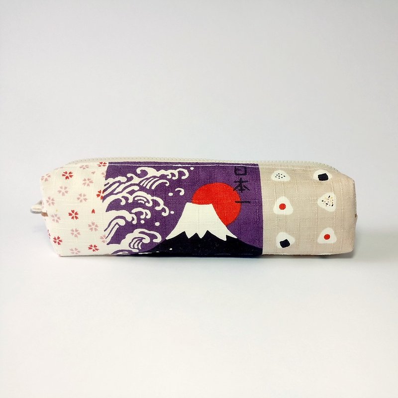 1987 Handmades [Japanese Celebration Jigsaw] Pencil zipper bag - Pencil Cases - Cotton & Hemp Multicolor