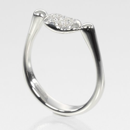 c700 美品　ティファニー　ダイヤ　ビーン　プラチナ　リング　PT 約6.5号 c700 美品 ティファニー ダイヤ ビーン プラチナ リング PT 約6.5号