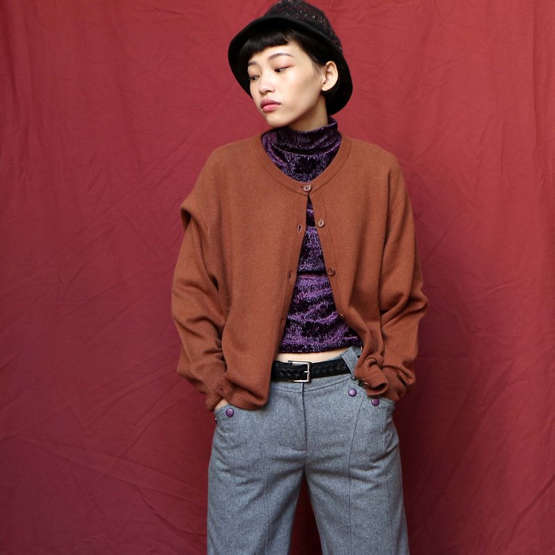 Pumpkin Vintage. Vintage brown Cashmere cashmere cardigan - Women's Sweaters - Wool Brown