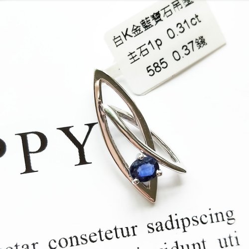 DoriAN純銀設計 Eli Jewelry 義大利3D雙貓眼眶斯裡蘭卡藍寶石14K白金墜頭 墜子