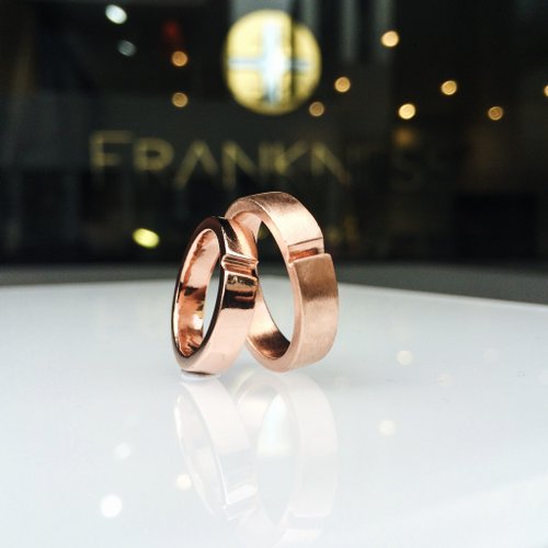 Frankness Jewelry K金戒指 立體組合情侶戒指 原創設計