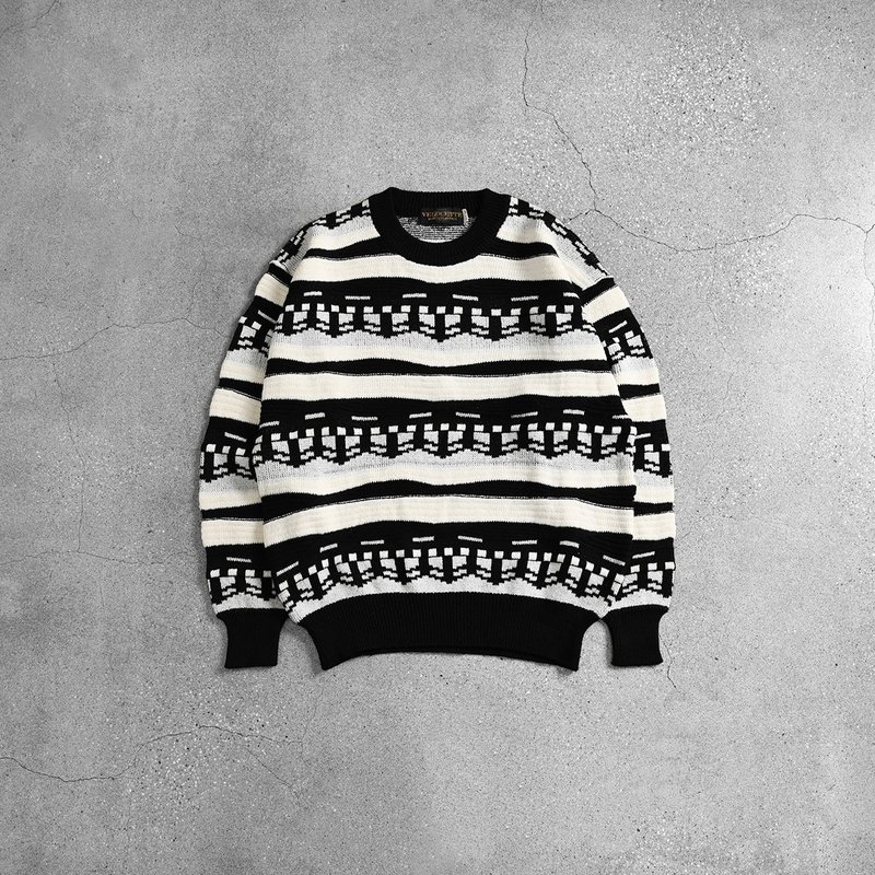 Vintage Raised Texture Sweater - Men's Sweaters - Wool Black