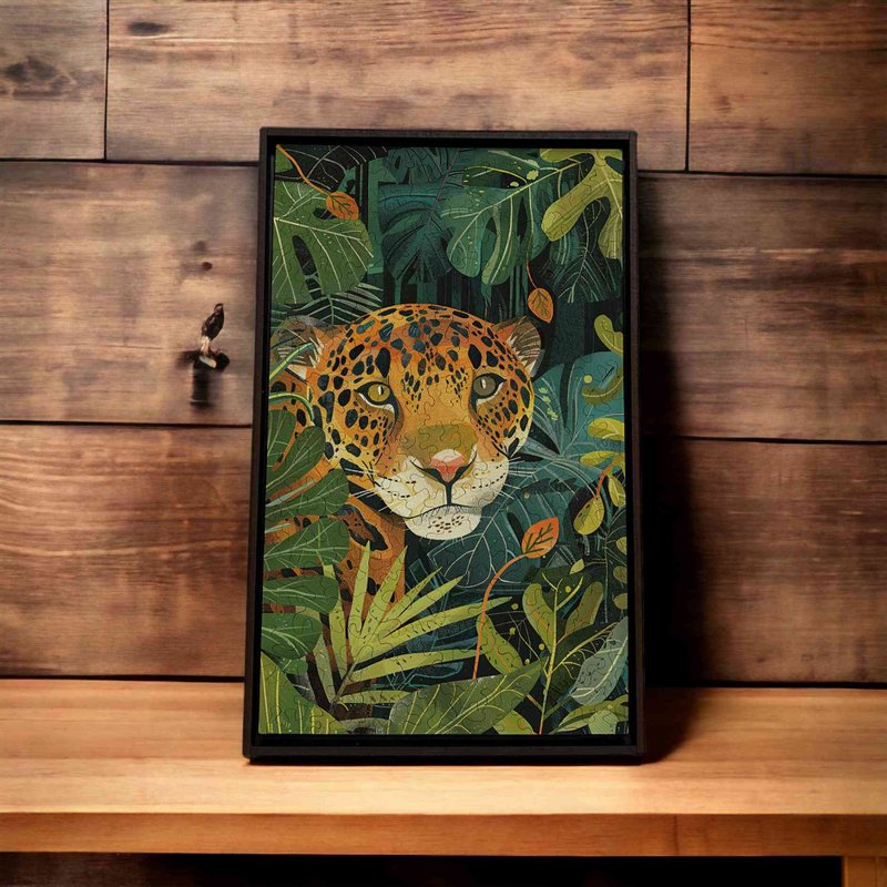 Big Cat in the Rainforest-Wonderful [Gecko Puzzle] - Items for Display - Wood Multicolor