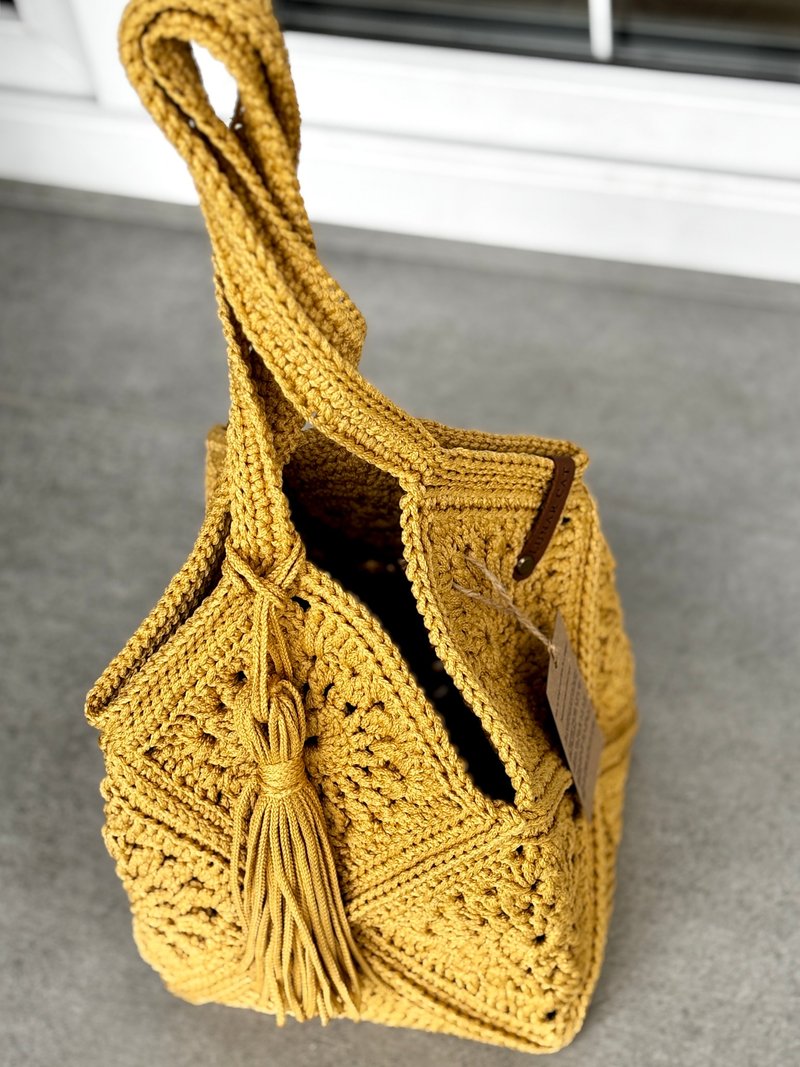 Crochet Tote Bag, Large Crochet Bag, Reusable Grocery Bag, Beach Bag Crocheted - 手提包/手提袋 - 其他材質 多色